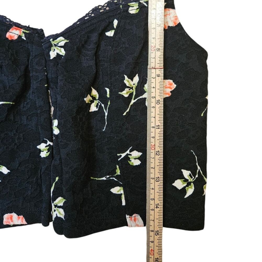 Kimchi Blue Black Floral Bustier Crop Top M - Picture 7 of 7